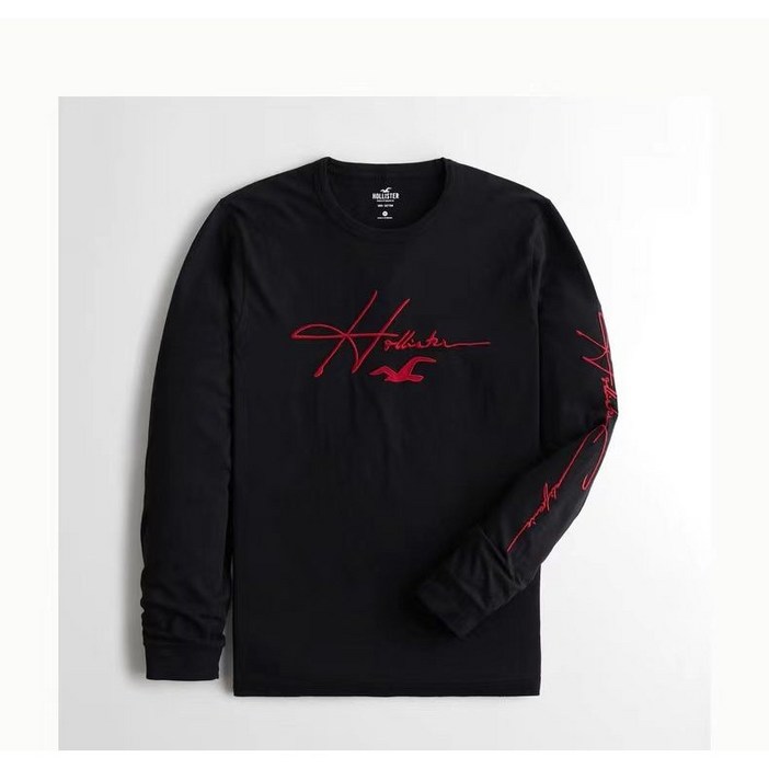 hollister 남자 봄가을 오버핏 라운드 긴발 티셔츠 R6210
