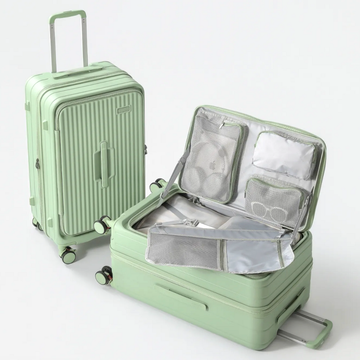 우위제 100pc 전면 개방형 캐리어 확장형 대용량 캐리어 대형 여행 트렁크 가방 tsa락