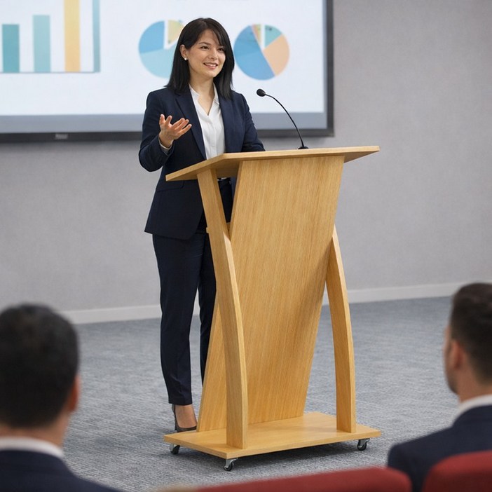 에코보드 이동식 강연대 수납 선반 브레이크 캐스터 장착 학교 학원 회의실용