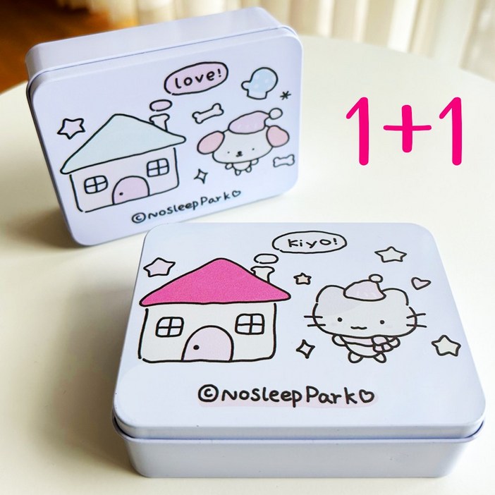 냥이 멍이 틴케이스 수납 정리함 수납박스 악세사리 케이스