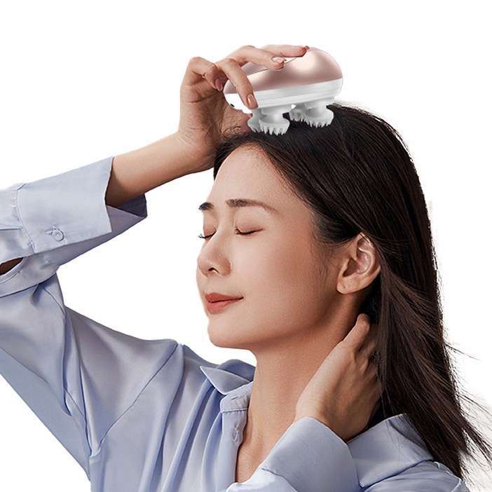 전동 두피 마사지기 무선 휴대용 머리 마사지기 방수 건습 양용, 골드 전동 두피 마사지기 무선 휴대용 머리 마사지기 방수 건습 양용, 골드