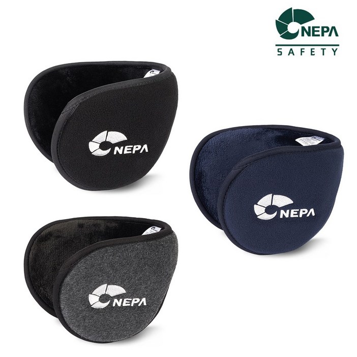 네파 Safety 방한 귀마개 2개, 블랙+블랙 - 투데이밈