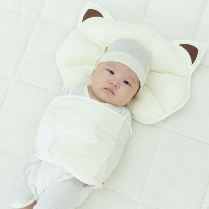 1 아나랩아나벨 신생아딸꾹질모자 set 모로반사스트랩 속싸개 출산선물 뒤집기방지