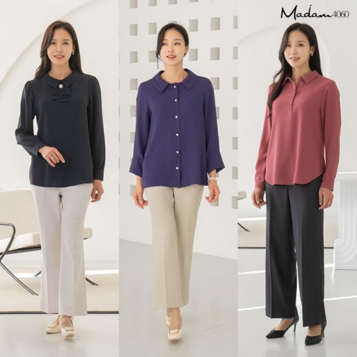 마담4060클래씨블라우스 마담4060 클래씨 블라우스 3종