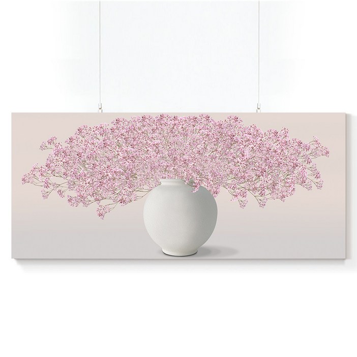 인메이블 프리미엄 복들어오는 꽃 그림 5종 힐링 풍수 인테리어 만개 달항아리 와이드 캔버스 액자