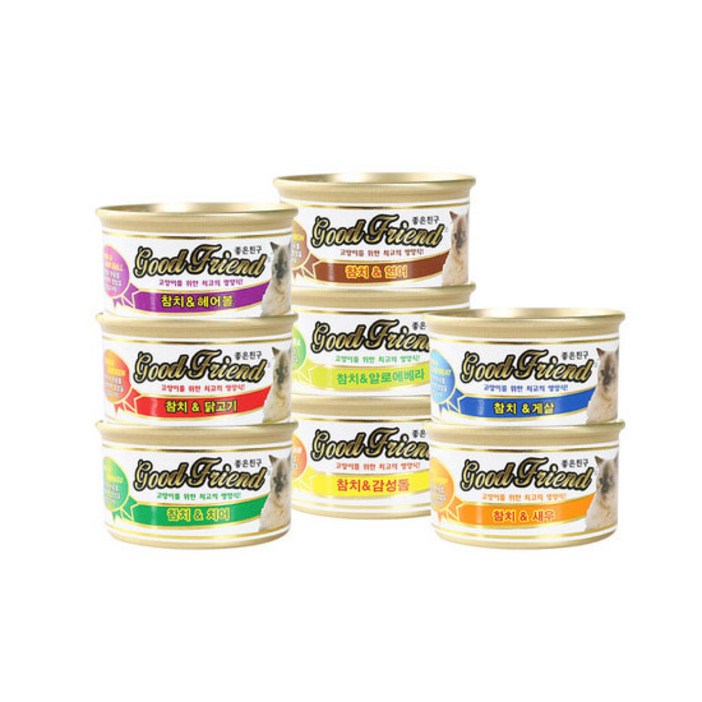 도그씨 굿프랜드 콤보 85g x 48개 8가지맛 고양이간식 캔