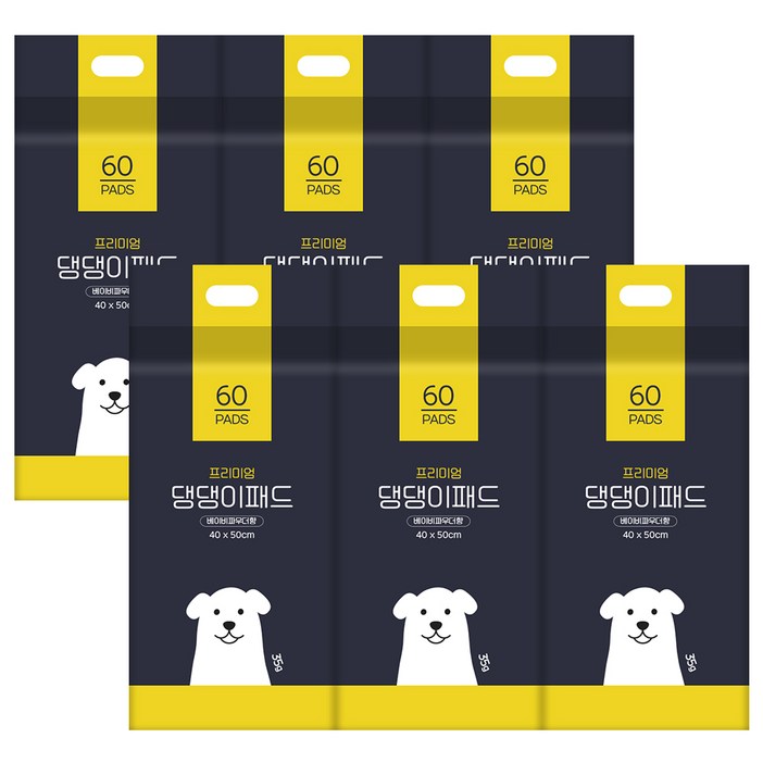 댕냥이 프리미엄 댕댕이패드 소형 60매 X 6팩, 60개입, 6개