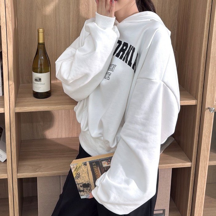 메이징 여성 봄가을 루즈핏 벌룬 소매 후드 프린팅 맨투맨 티셔츠 메이징 여성 봄가을 루즈핏 벌룬 소매 후드 프린팅 맨투맨 티셔츠