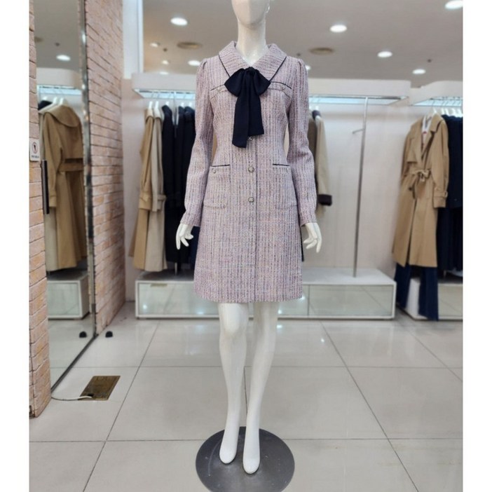 JJ JIGOTT JJ지고트 파이핑 디테일 트위드 원피스 GN9A0OP57DG