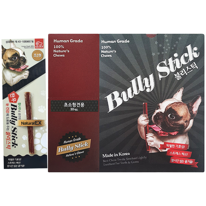 네츄럴이엑스 한우 불리스틱 일반용 각단위, 초소형 1Box 30개, 90g, 1팩 네츄럴이엑스 한우 불리스틱 일반용 각단위, 초소형 1Box 30개, 90g, 1팩