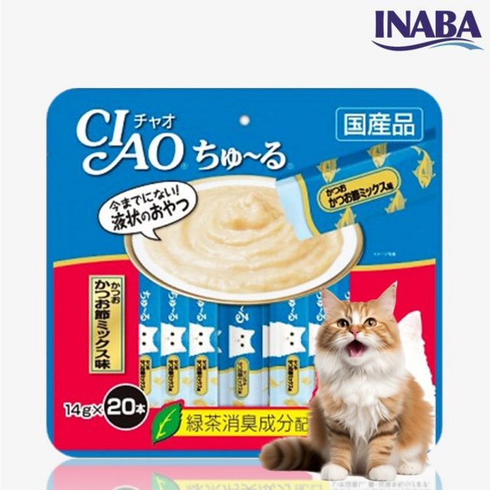 유통임박 25.08 이나바 챠오츄르 믹스 가다랑어 가츠오부시 20개입SC130