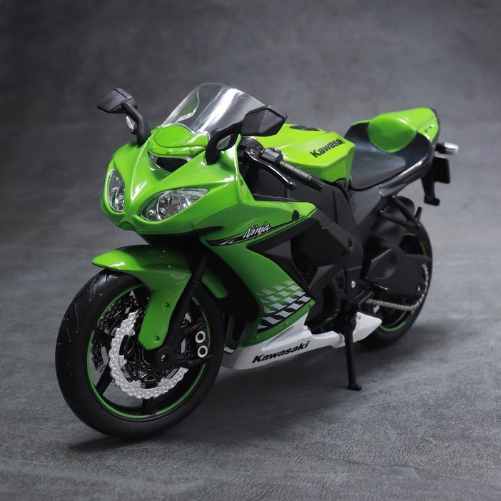 마이스토 1:12 가와사키 닌자 ZX-10R 그린 모형오토바이 다이캐스트 바이크 장난감, 1개