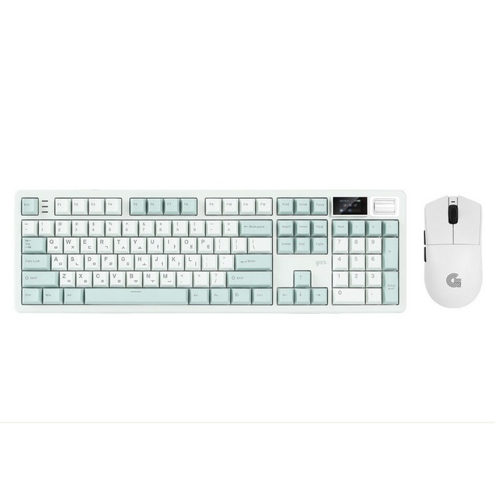 지클릭커 WMK790 8K 무선 블루투스 기계식 키보드 마우스 세트 그린라이트 도각도각45g, 일반형, 그린라이트 도각도각45g, WMK790