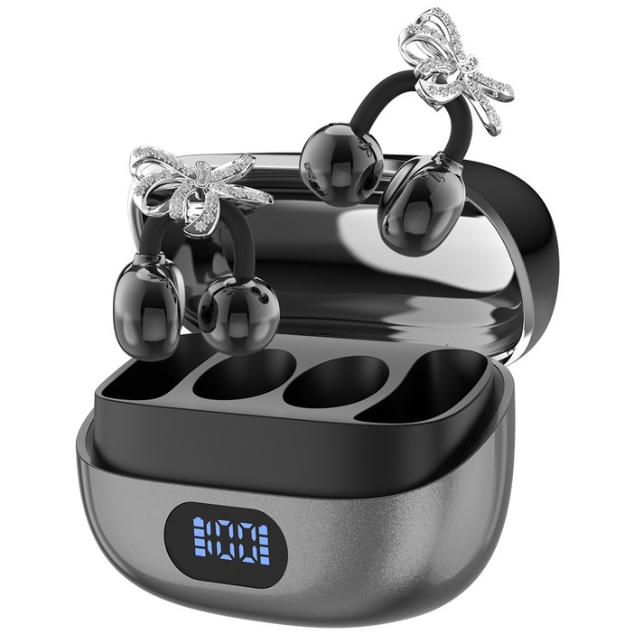 WAPIK 오픈형 무선 블루투스 이어폰 이어커프 귀찌 귀걸이형 고음질 HiFi, 블랙, R5