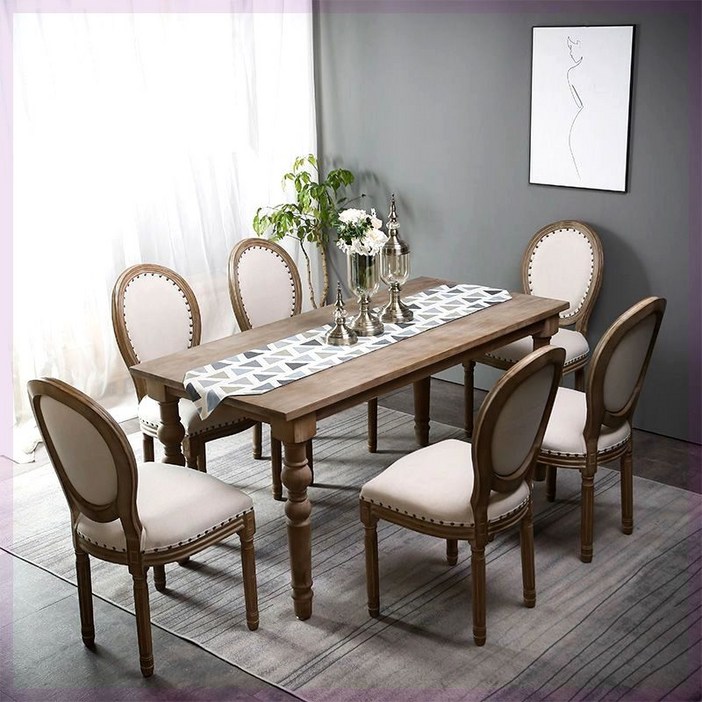 프렌치 통나무 식탁 엔틱가구 테이블 2000 8인 빈티지