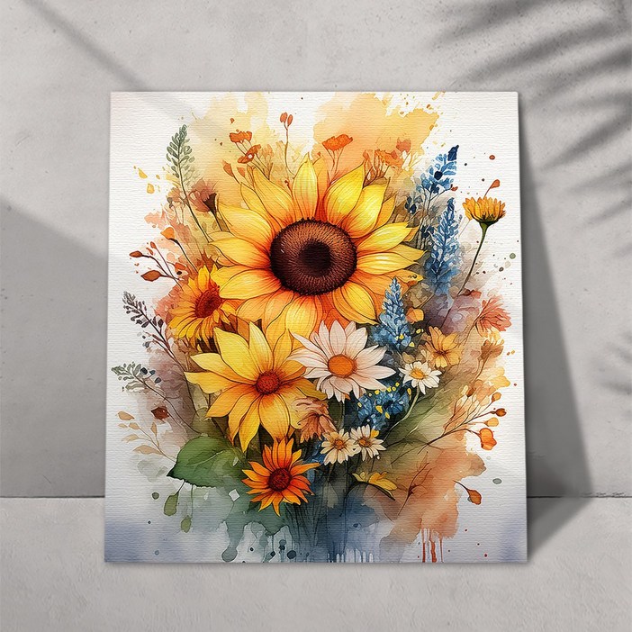 [엘티에프티] 돈들어오는 해바라기 그림액자 금전운 재물을 끌어당기는 풍수그림 캔버스액자 이사 개업선물 인테리어액자