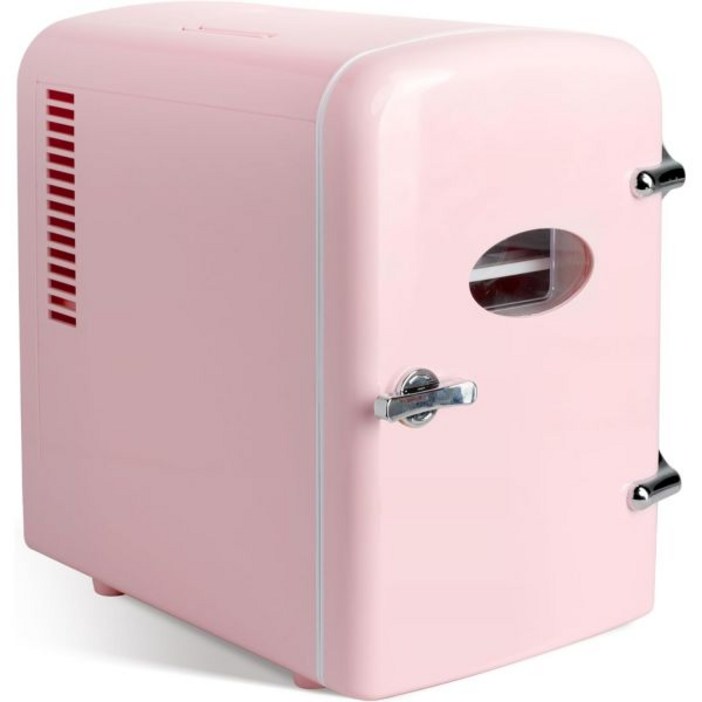 심플 디럭스 포터블 미니 냉장고 4리터6캔 쿨러 워머 컴팩트 피부관리 화장품 음료 음식용 침실용 빨강