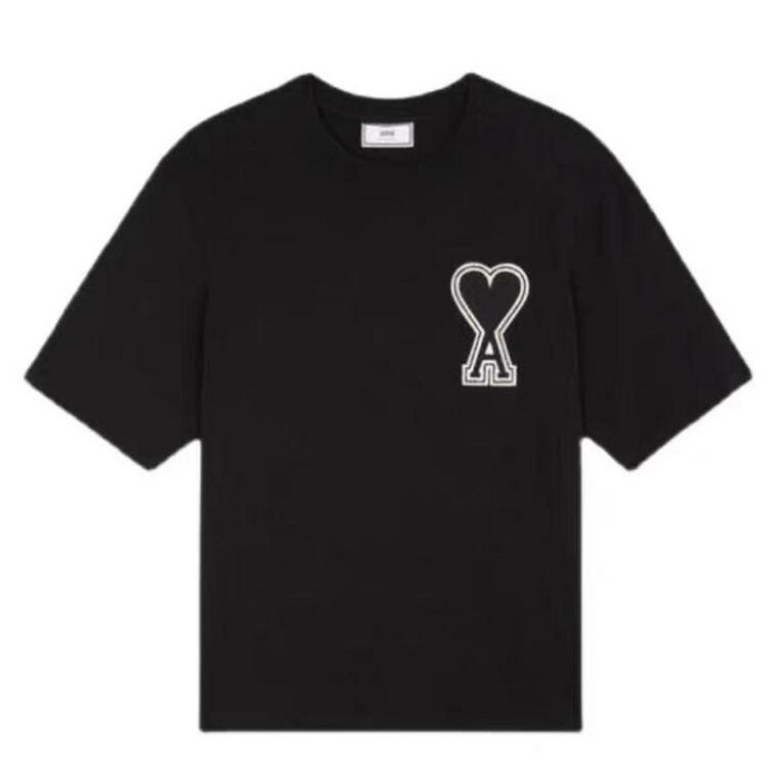 AMI 아미 빅 하트 로고 오버핏 반팔 티셔츠 001 A20HJ137 726 AMI 아미 빅 하트 로고 오버핏 반팔 티셔츠 001 A20HJ137 726
