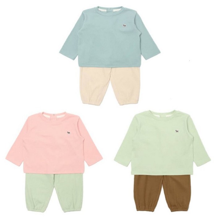 블루독베이비 가벼운 편한 유아, 아기 내의 , 상하복 모달골지상하세트 3종 택 1 따뜻하고 활동적인 실내복, 우주복