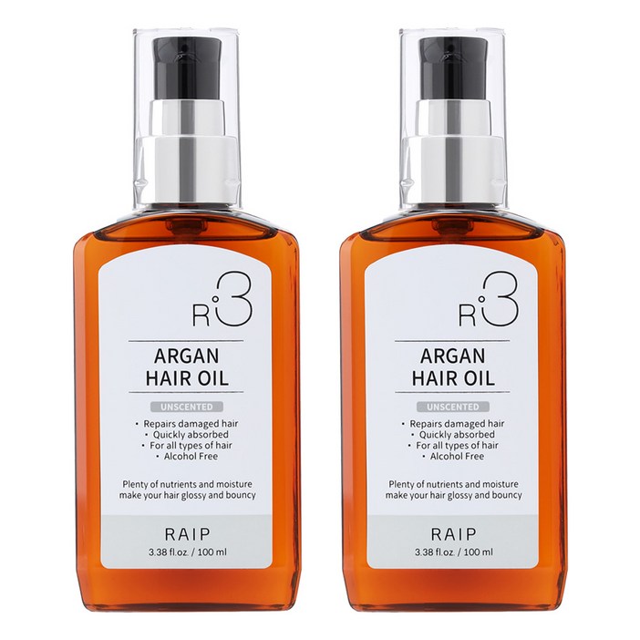 라입 R3 아르간오일 헤어에센스 무향, 100ml, 2개