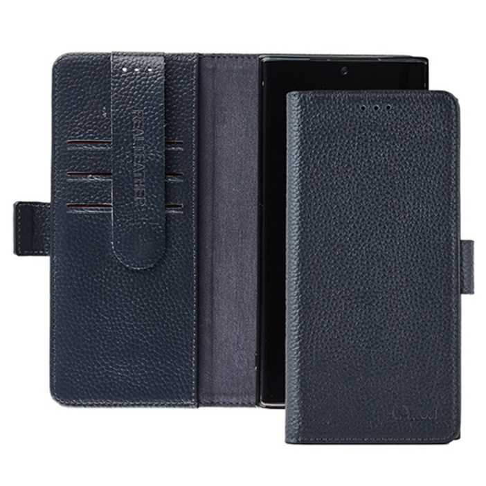 갤럭시 퀀텀3 M536 이지 천연 소가죽 카드 분실 방지 지갑 다이어리 휴대폰 케이스