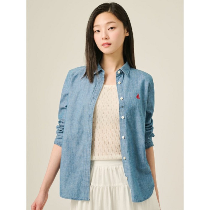 빈폴 BEANPOLE 빈폴레이디스 Essential 서머 데님 셔츠  블루 BF5464E01P 438541