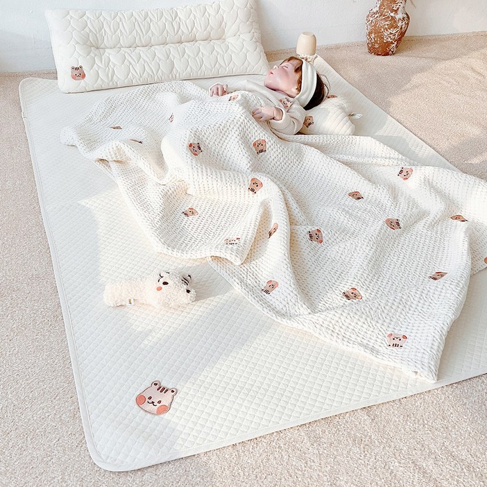 아기 방수패드 다이아 누빔 방수요 침대 유아 매트, 1개, 다이아 누빔 방수요무지
