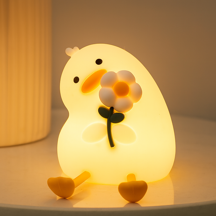 히즈엔 말랑 오리 실리콘 무드등 수유등 취침등 수면등 화이트, 1P, 화이트