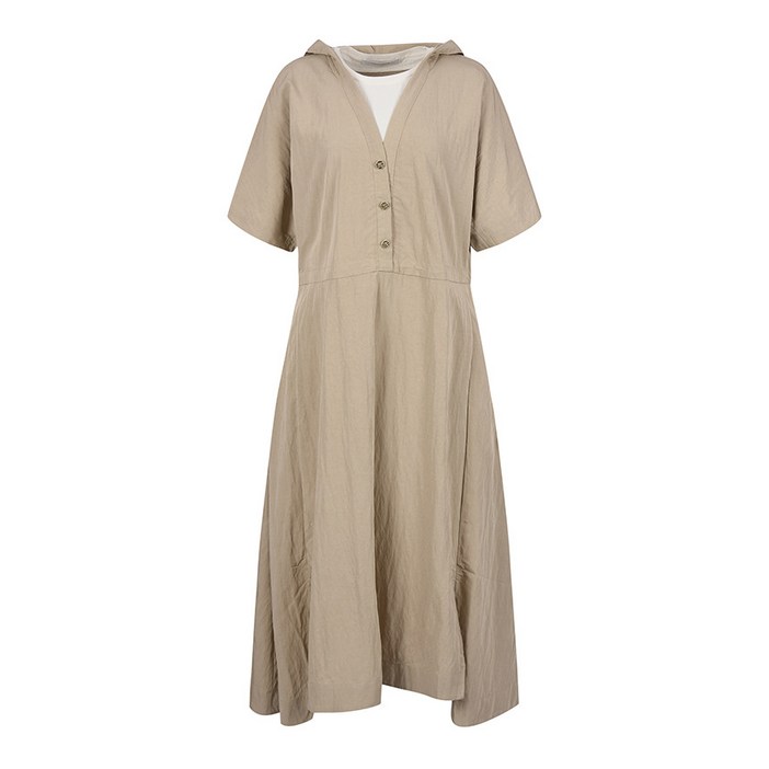 코인코즈 티셔츠 레이어드 후드 반팔 원피스DW5MO302