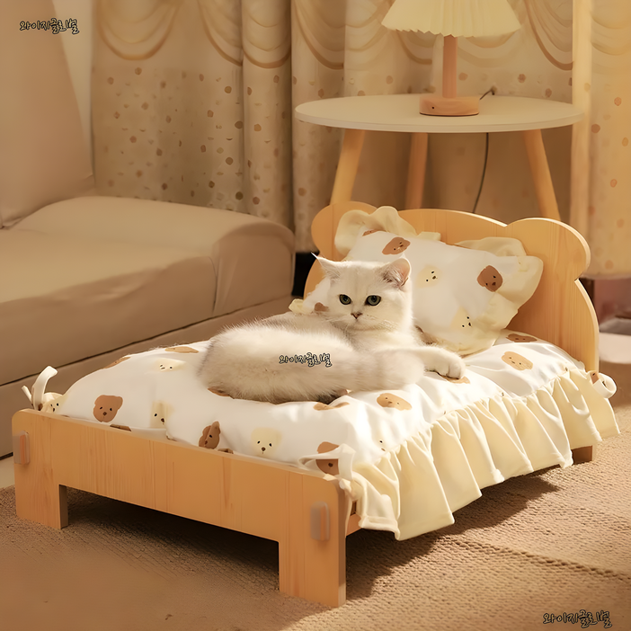 친환경 나무  고양이 침대 해먹 강아지침대  시트세트
