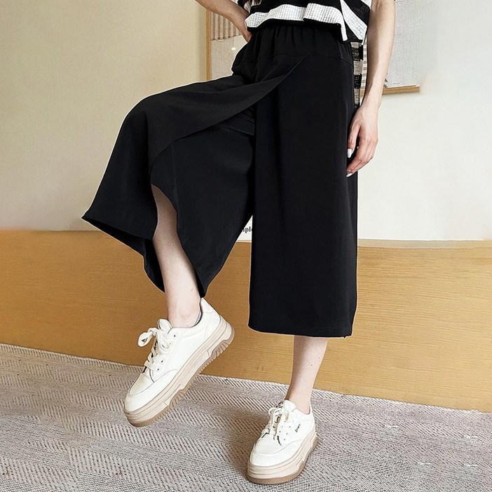 르보에 여성 개미다리 바스락 밴딩 와이드 치마바지 1개
