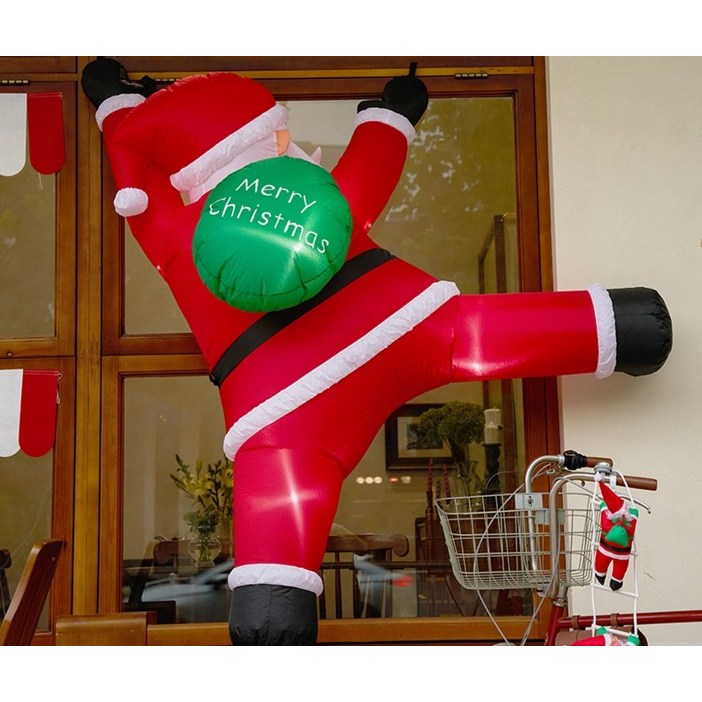 크리스마스 산타 에어 풍선 등반 장식품 장식 벽타는 줄타는 산타 모자