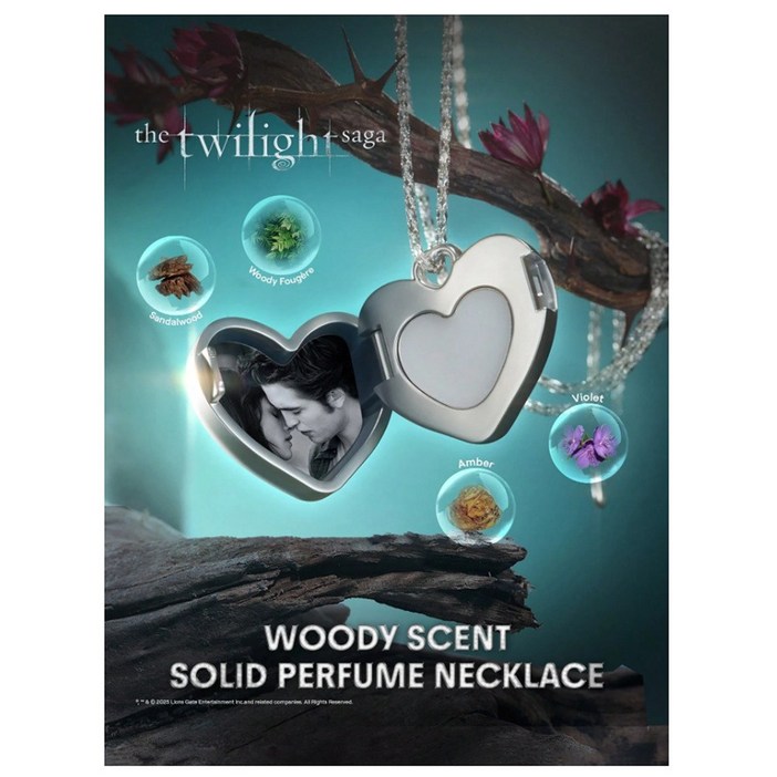 쉬글램 x 트와일라잇 사가 소울메이트 고체 향수 목걸이 5ml 우디향