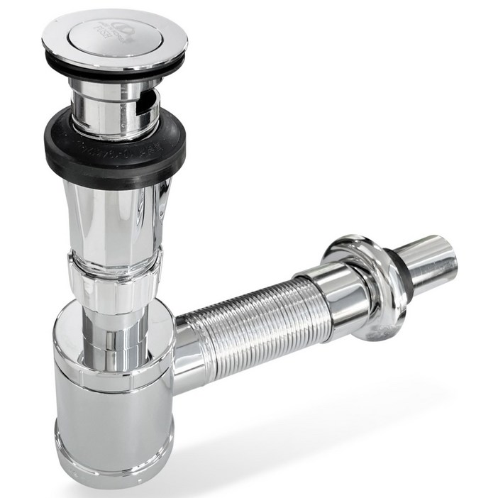 국산 세면대 초간편 길이조절 벽 배수 일체형 폽업 트랩