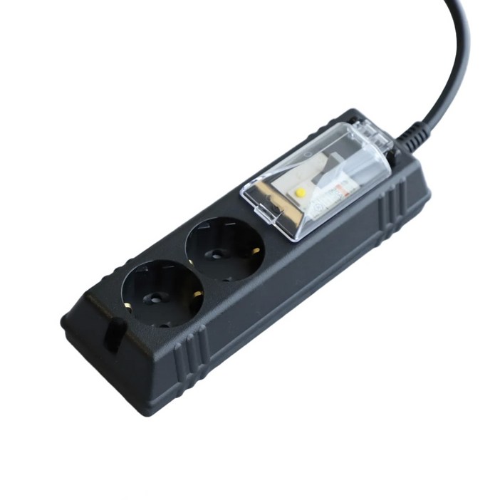 고디퍼 고용량 멀티탭 누전차단 2구 전기 연장선, 2개, Black, 10m