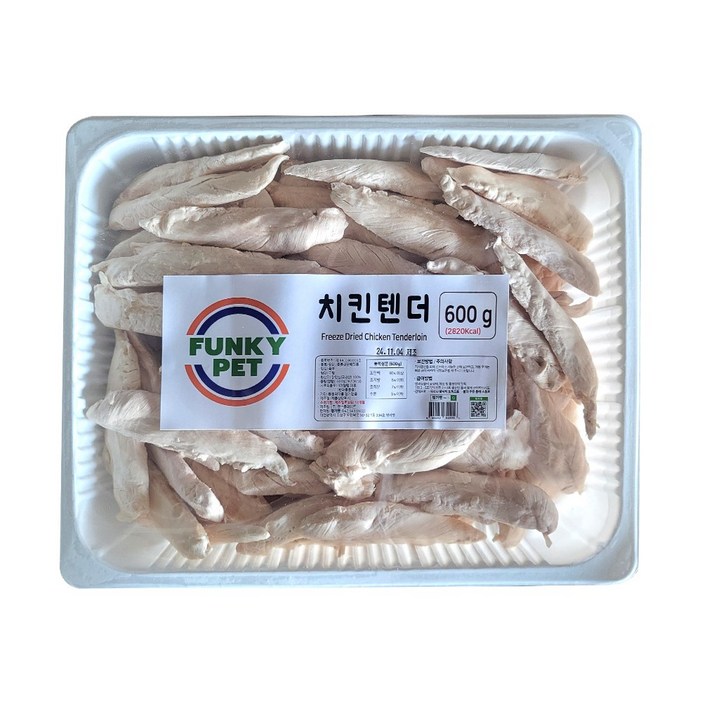 펑키펫 동결건조간식 치킨텐더, 1개, 600g, 치킨닭안심