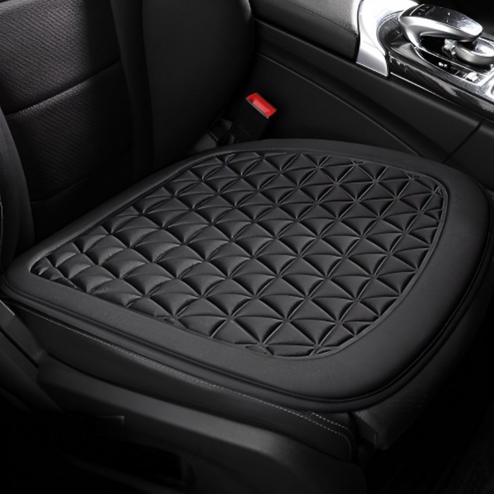 유루카 차량용 방석 운전석 사계절, 1개, Black 블랙