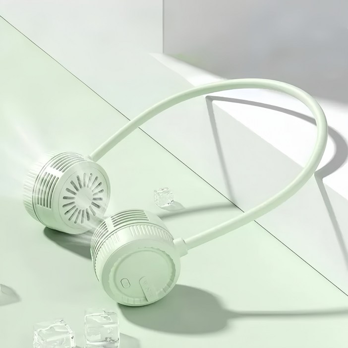 바이유 무선 초경량 휴대용 접이식 넥밴드 선풍기 넥풍기 3단계 풍속 저소음 목걸이 선풍기