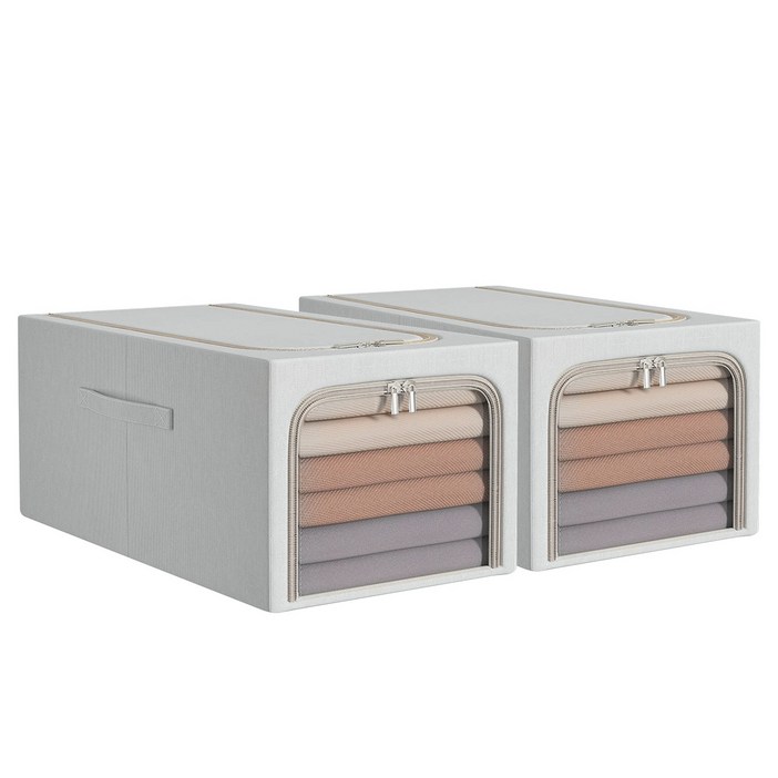 11세트 대용량 프리미엄 슬림 의류 이불 정리 리빙박스 수납함 56L