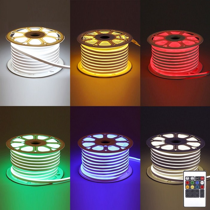 LED 네온플렉스 줄조명 간접등 논네온 50M 화이트 옐로우 레드 그린 블루 RGB, 블루, 1개