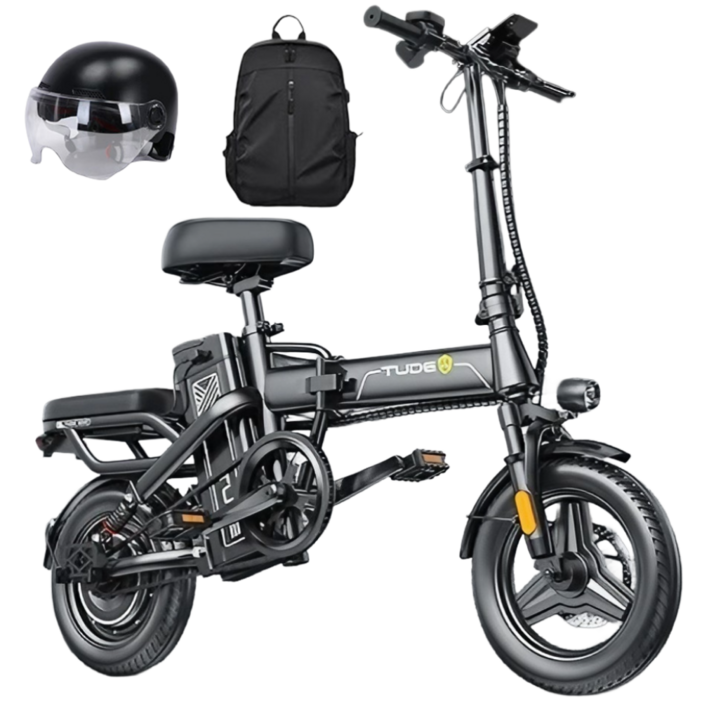 TUDE 고출력 전기 자전거 자토바이 모토벨로 접이식 전동 48V, F8, 경량스틸