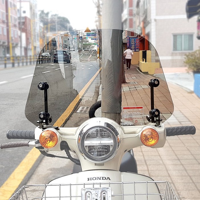 순흥 혼다 슈퍼커브110 20212025 튜닝 숏타입 클리어 스모그 윈드스크린, 1개