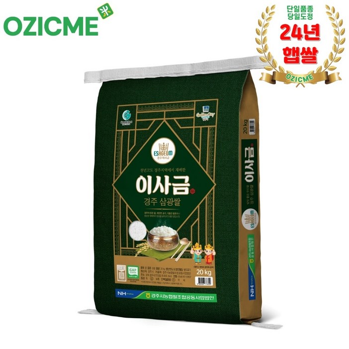 2024년산당일도정 경주시농협 이사금 삼광쌀, 20kg, 1개