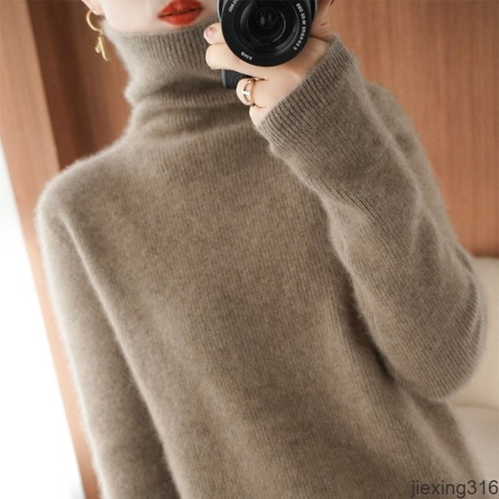 목 폴라티 캐시미어 폴라 티셔츠