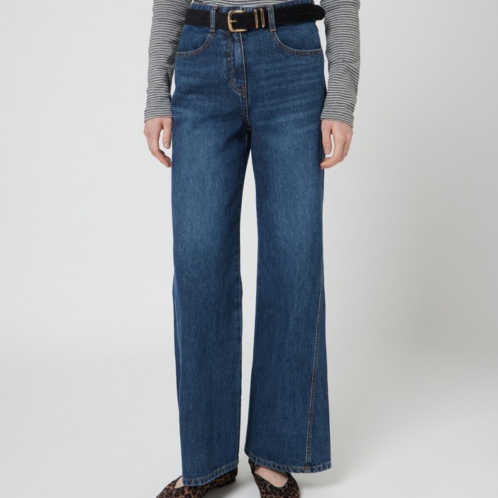 사선 절개 와이드 데님 팬츠_C253PSA401