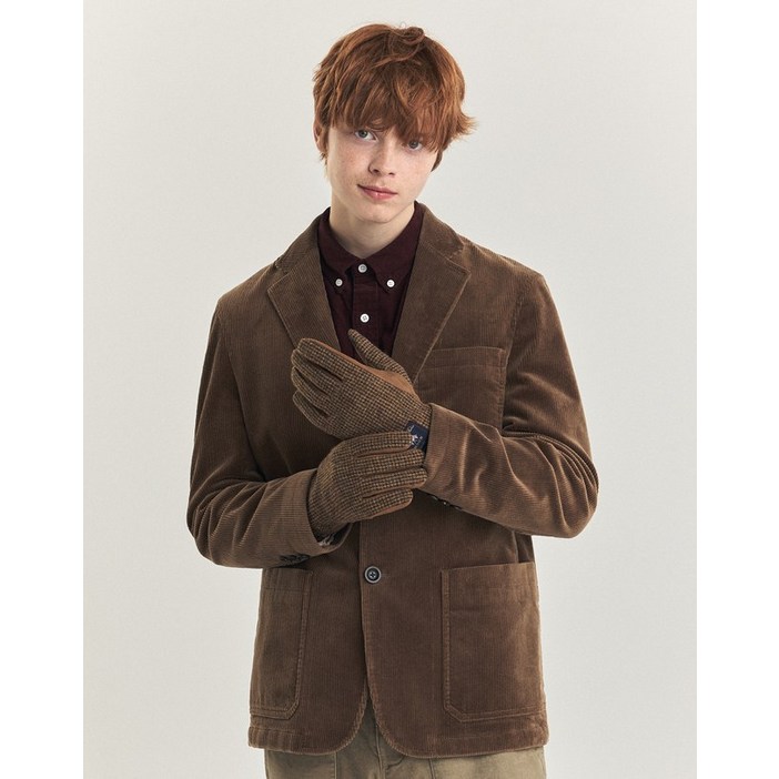 24FW CORDUROY브라운 폴리 코듀로이 셋업 자켓 HZJA4D412W2