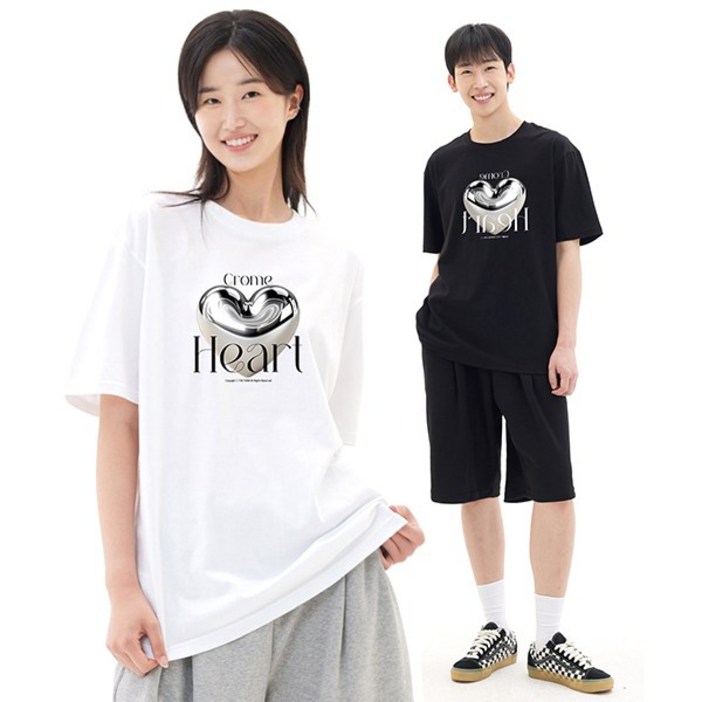 DTG2404더팀 20수 크롬하트 반팔티 남녀공용