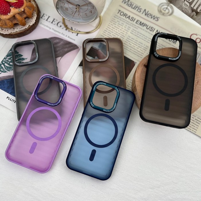 히웅히웅 아이폰 지문방지 매트 반투명 범퍼 맥세이프 무선충전 휴대폰 케이스