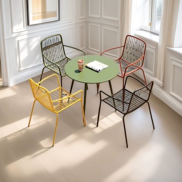 야외 테라스 파라솔, 테이블 1 의자 4 색상선택가능