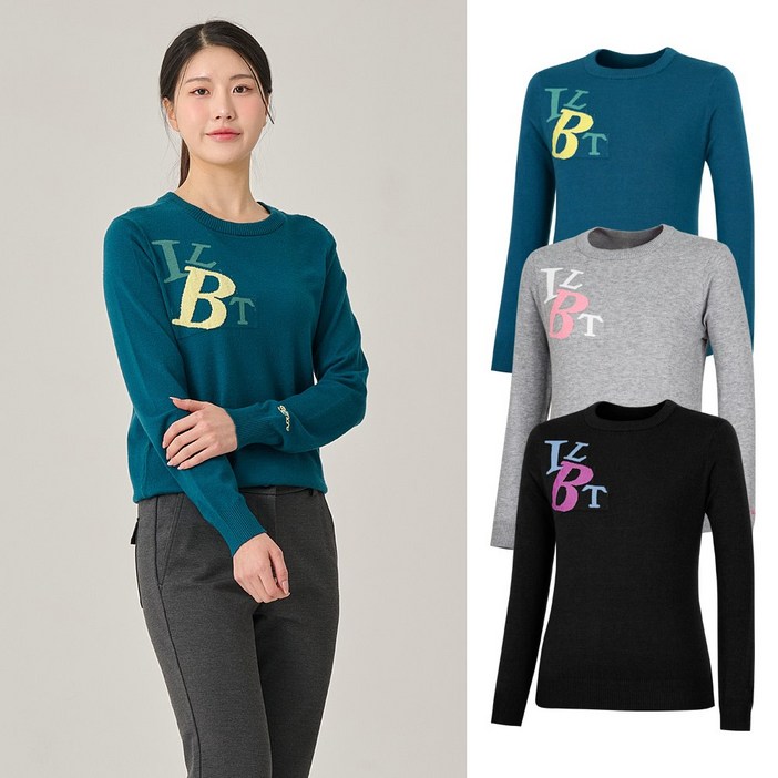 빌트모아 여성 골프웨어 로고 인타샤 라운드 니트